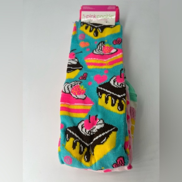 Pink Cookie Accessories - Socks fun socks colorful socks new 3 pairs cupcake socks cake design pink cookie